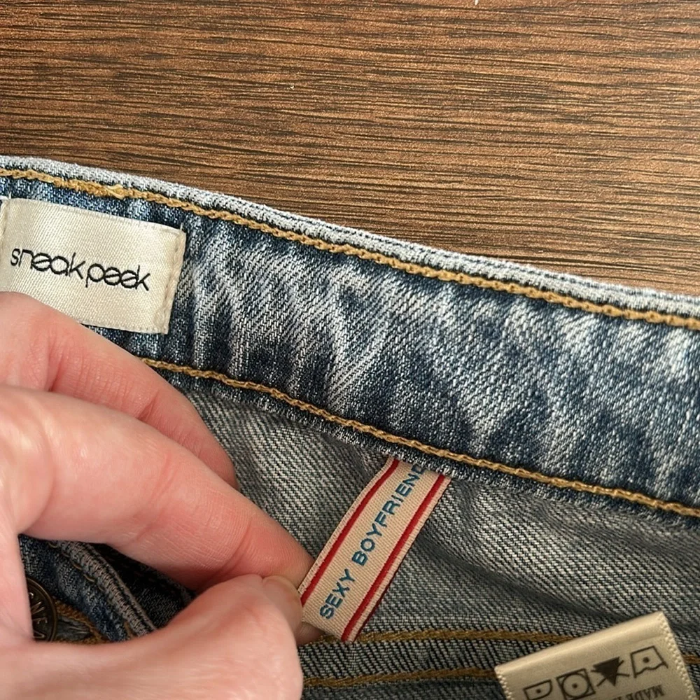 Sneak Peek Women's Distressed Denim Shorts | Blue Denim Shorts | Distressed